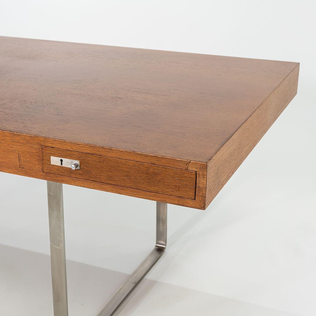 Contemporary 2010s Hans Wegner for Carl Hansen CH110 Executive Desk in Oak w/ Stainless Steel For Sale