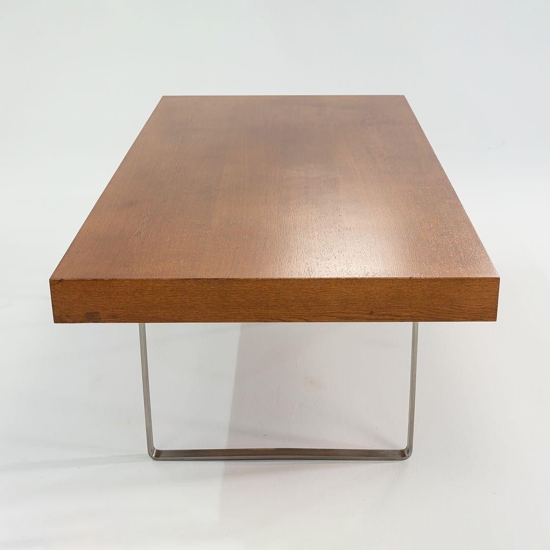 2010s Hans Wegner for Carl Hansen CH110 Executive Desk in Oak w/ Stainless Steel For Sale 1