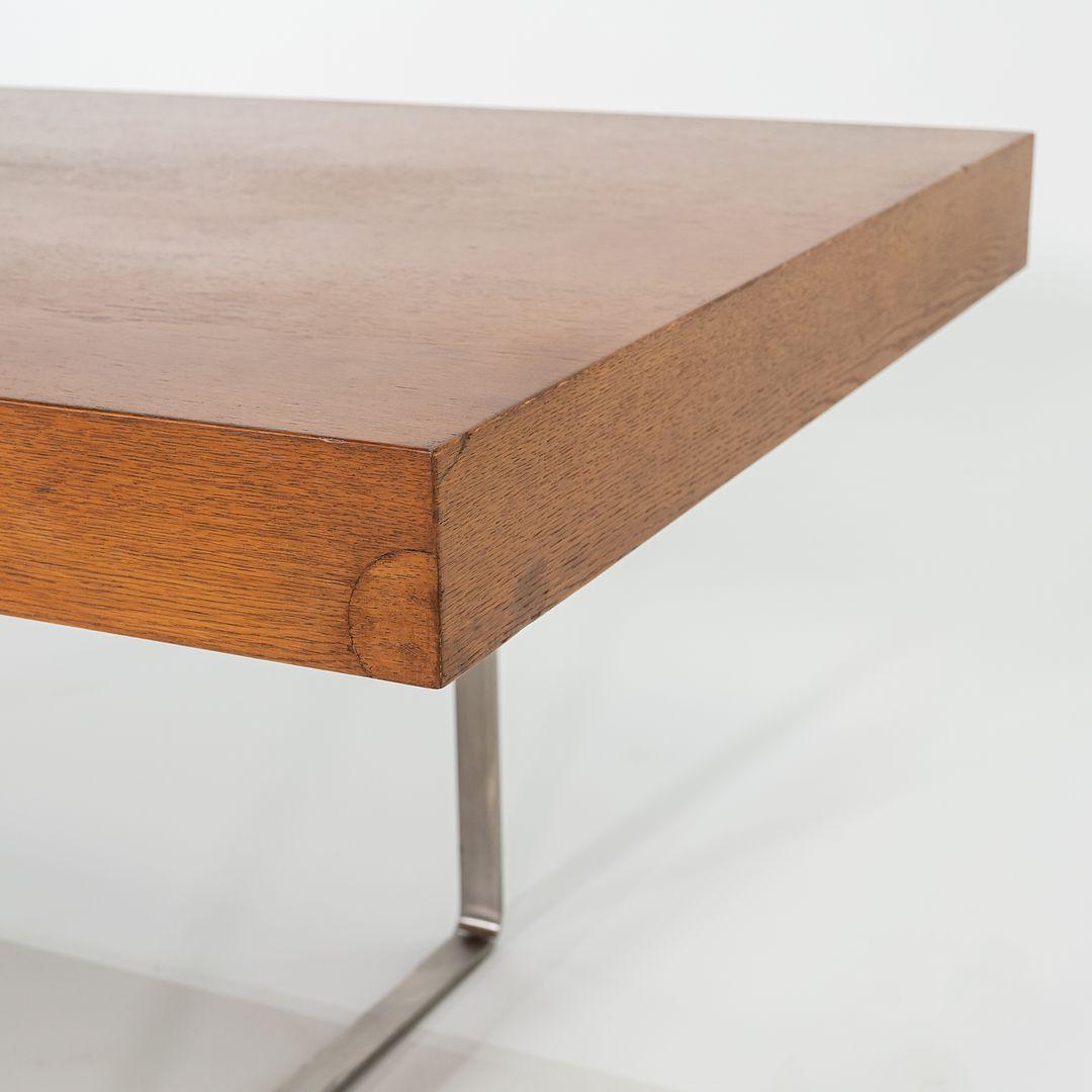 2010s Hans Wegner for Carl Hansen CH110 Executive Desk in Oak w/ Stainless Steel For Sale 2