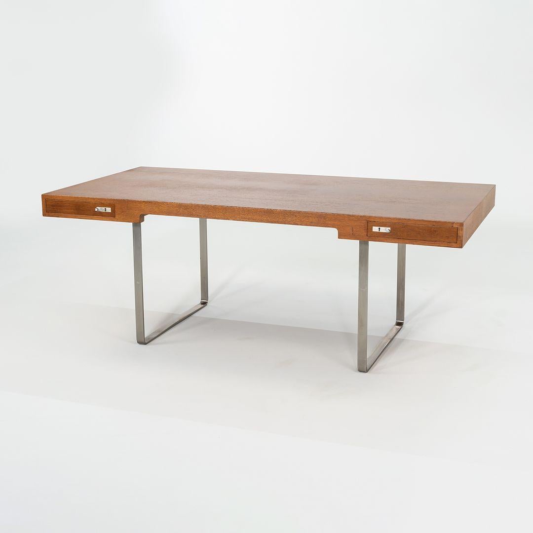 2010s Hans Wegner for Carl Hansen CH110 Executive Desk in Oak w/ Stainless Steel For Sale 3