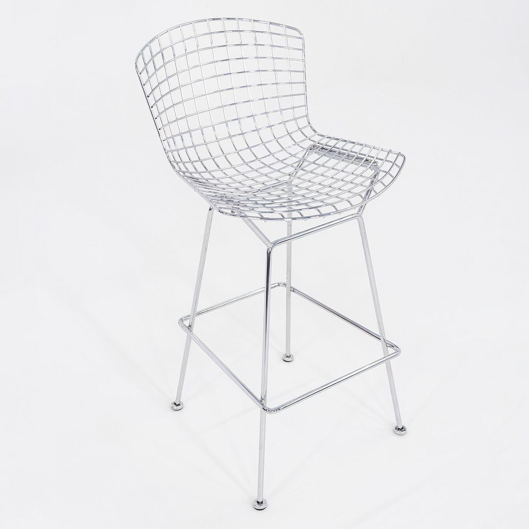 Moderno Sgabello da bar degli anni 2010 di Harry Bertoia per Knoll in cromo 4 volte disponibile in vendita
