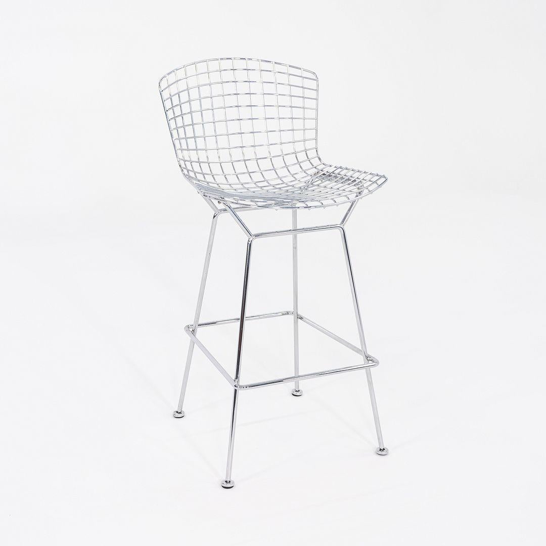 Sgabello da bar degli anni 2010 di Harry Bertoia per Knoll in cromo 4 volte disponibile in vendita 1