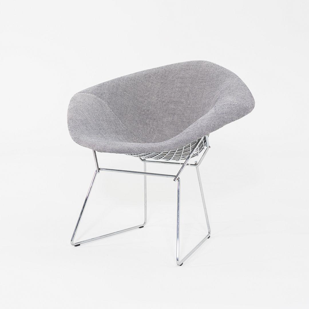 2010er Harry Bertoia für Knoll Kleine Diamant-Loungesessel mit grauem Stoff und Chrom im Angebot 3