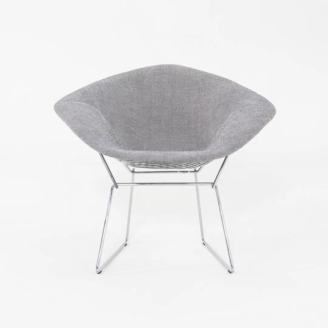 2010er Harry Bertoia für Knoll Kleine Diamant-Loungesessel mit grauem Stoff und Chrom im Angebot 5
