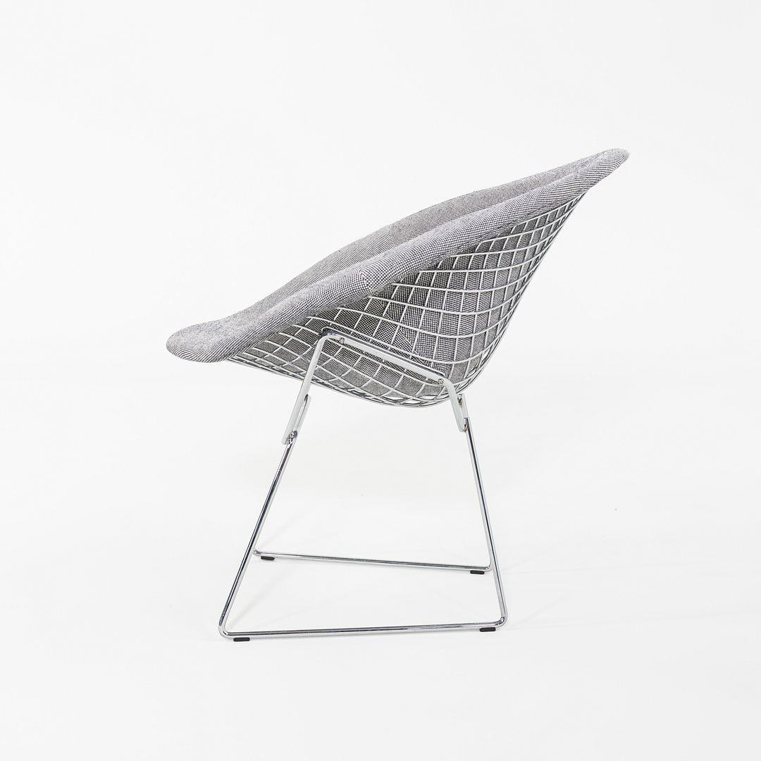 2010er Harry Bertoia für Knoll Kleine Diamant-Loungesessel mit grauem Stoff und Chrom (Moderne) im Angebot