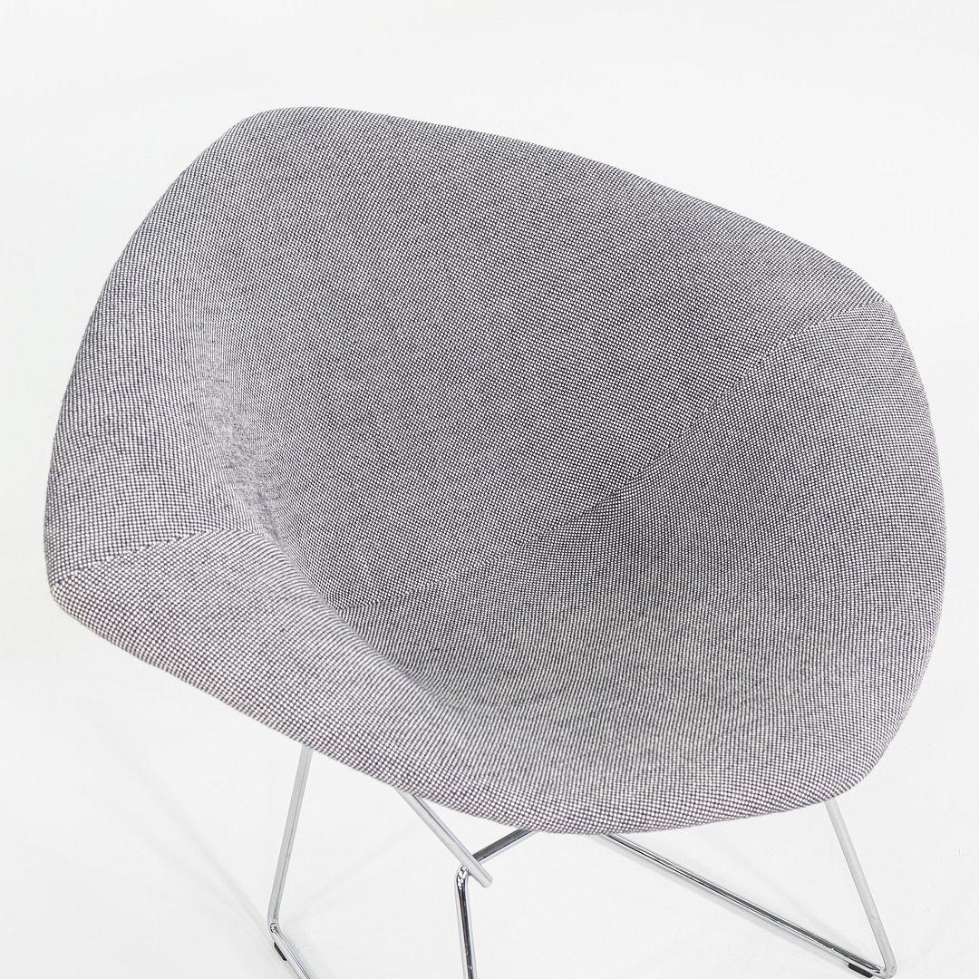 2010er Harry Bertoia für Knoll Kleine Diamant-Loungesessel mit grauem Stoff und Chrom im Angebot 1