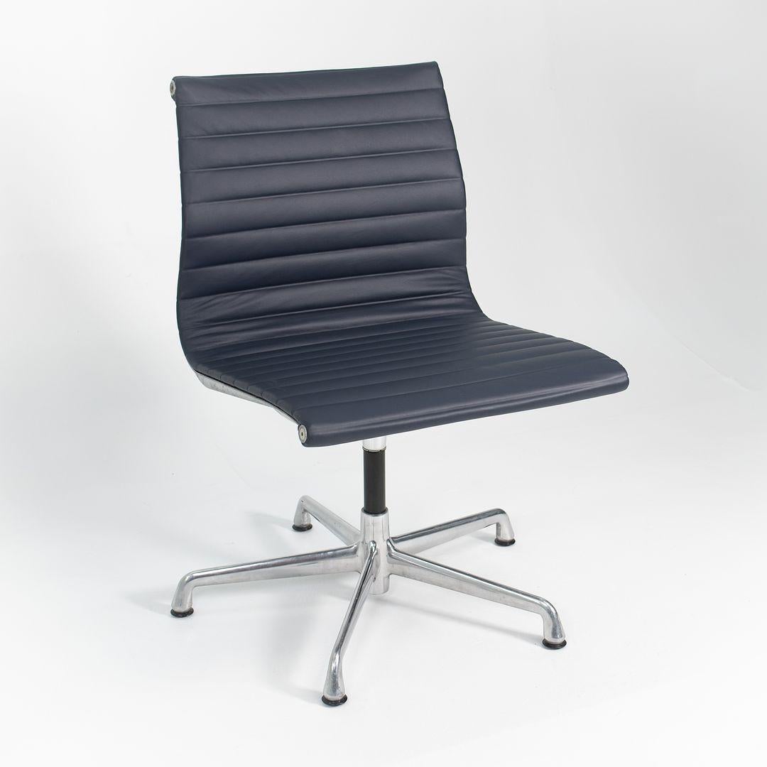 2010s Herman Miller Eames Aluminum Group Armless Side or Desk Chair in Leather 4