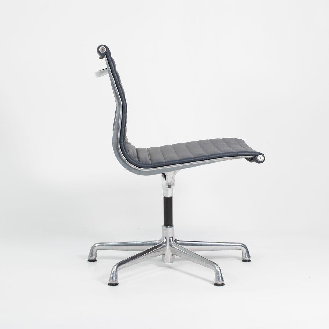 North American 2010s Herman Miller Eames Aluminum Group Armless Side or Desk Chair in Leather