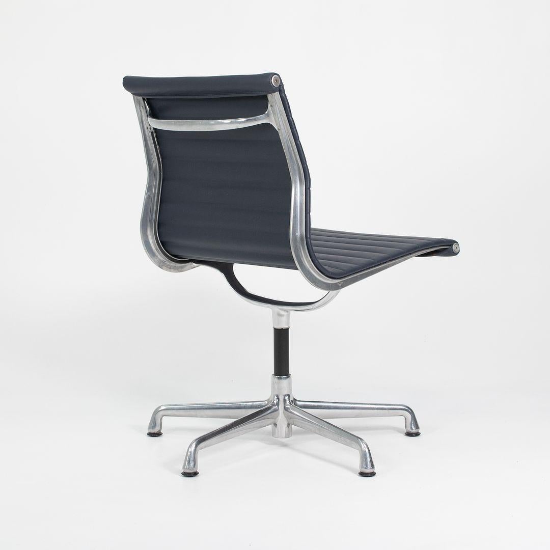 2010s Herman Miller Eames Aluminum Group Armless Side or Desk Chair in Leather 1