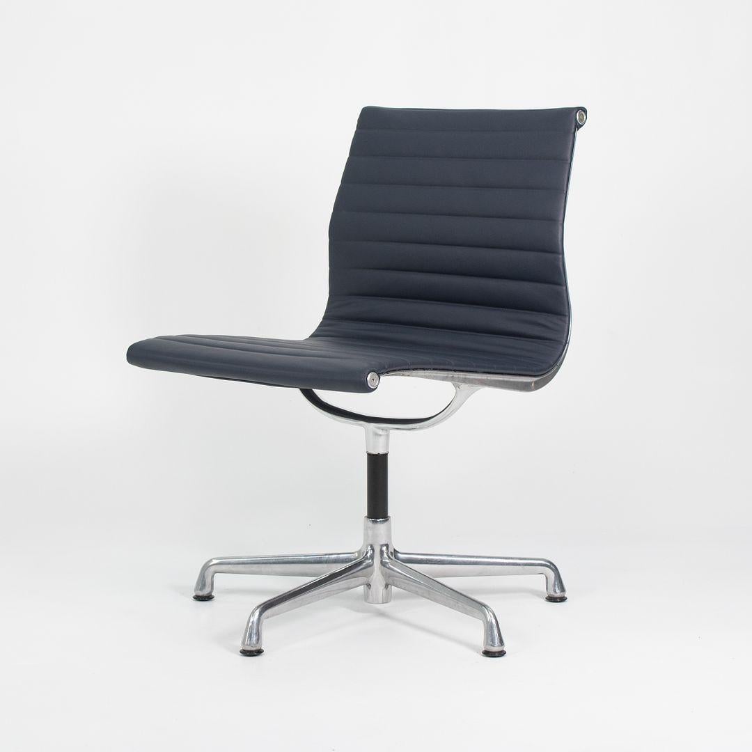 2010s Herman Miller Eames Aluminum Group Armless Side or Desk Chair in Leather 3