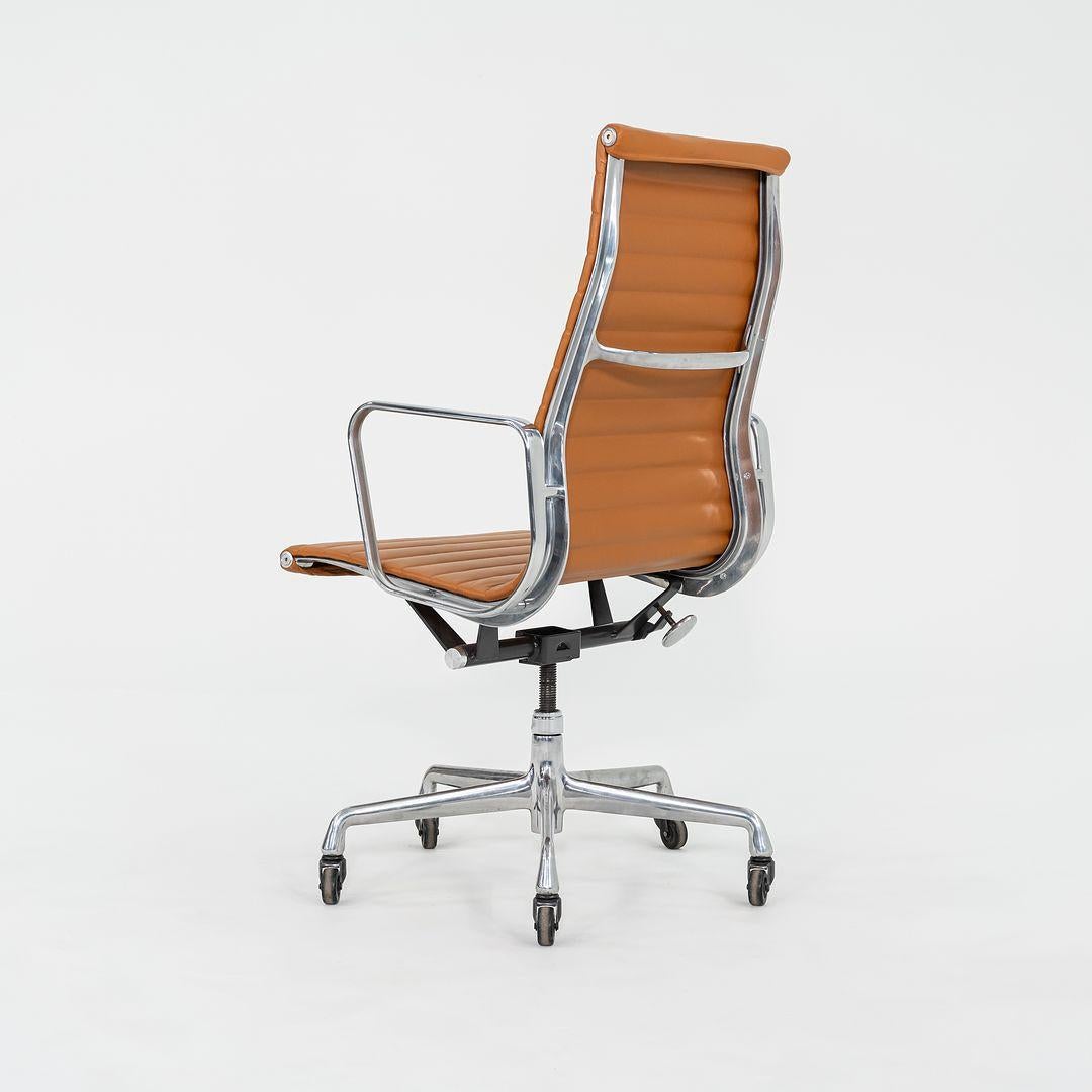 Contemporary 2010s Herman Miller Eames Aluminum Group Executive Desk Chair in Caramel Leather For Sale