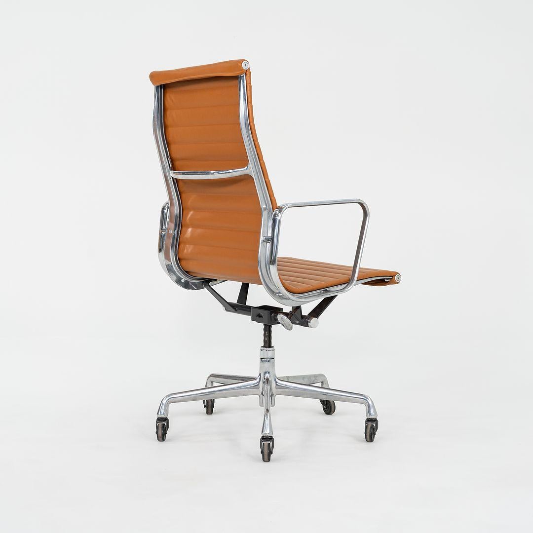 2010s Herman Miller Eames Aluminum Group Executive Desk Chair in Caramel Leather For Sale 1