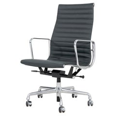 2010s Herman Miller Eames Aluminum Group Executive Desk Chair in Green Leather