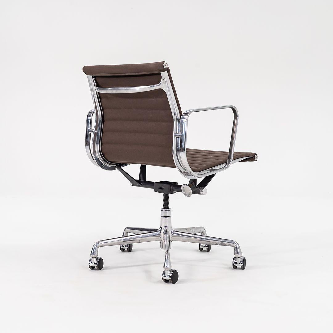 Modern 2010s Herman Miller Eames Aluminum Group Management Desk Chair in Brown Fabric For Sale