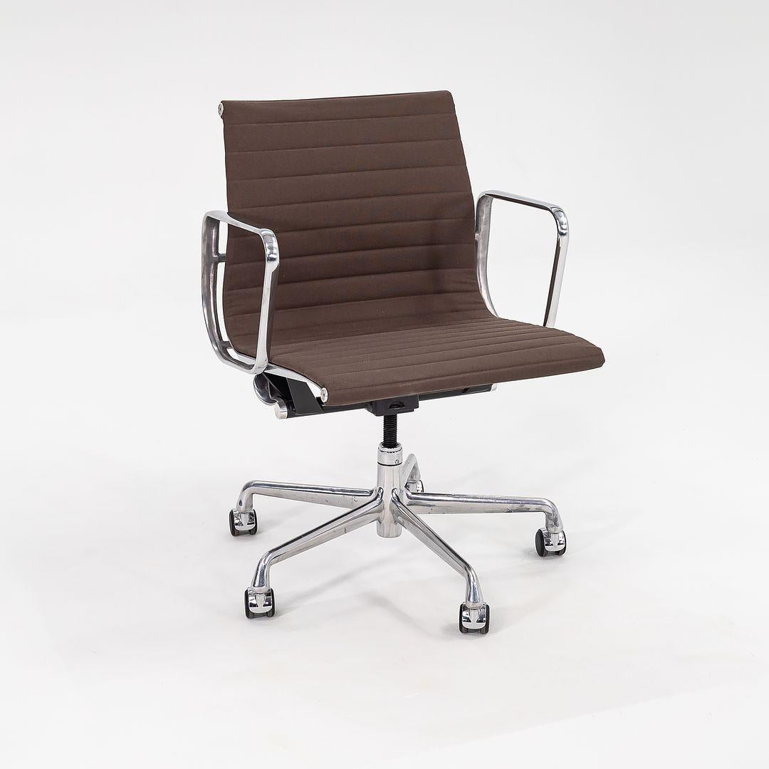 North American 2010s Herman Miller Eames Aluminum Group Management Desk Chair in Brown Fabric For Sale