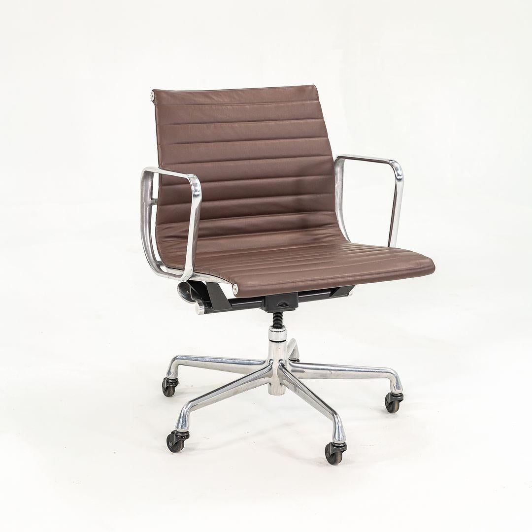 2010s Herman Miller Eames Aluminum Group Management Desk Chair in Brown Leather 5