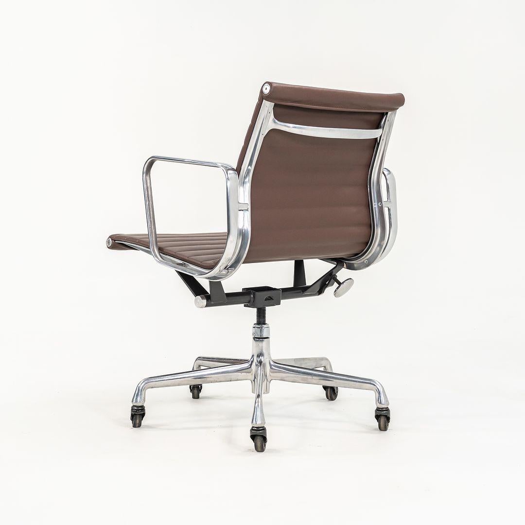 North American 2010s Herman Miller Eames Aluminum Group Management Desk Chair in Brown Leather