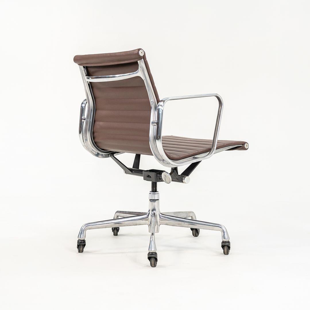 Contemporary 2010s Herman Miller Eames Aluminum Group Management Desk Chair in Brown Leather