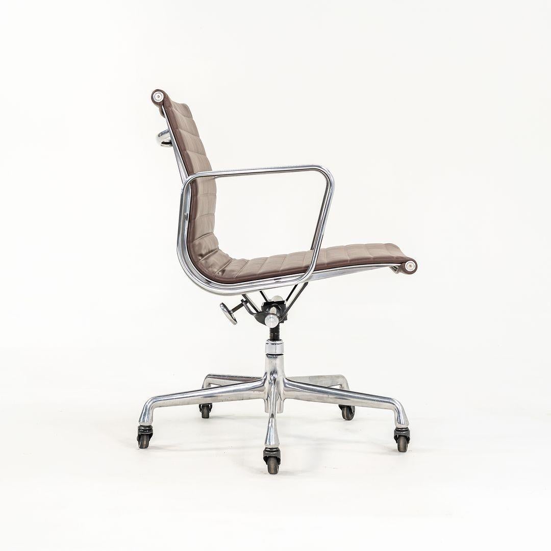 2010s Herman Miller Eames Aluminum Group Management Desk Chair in Brown Leather 2