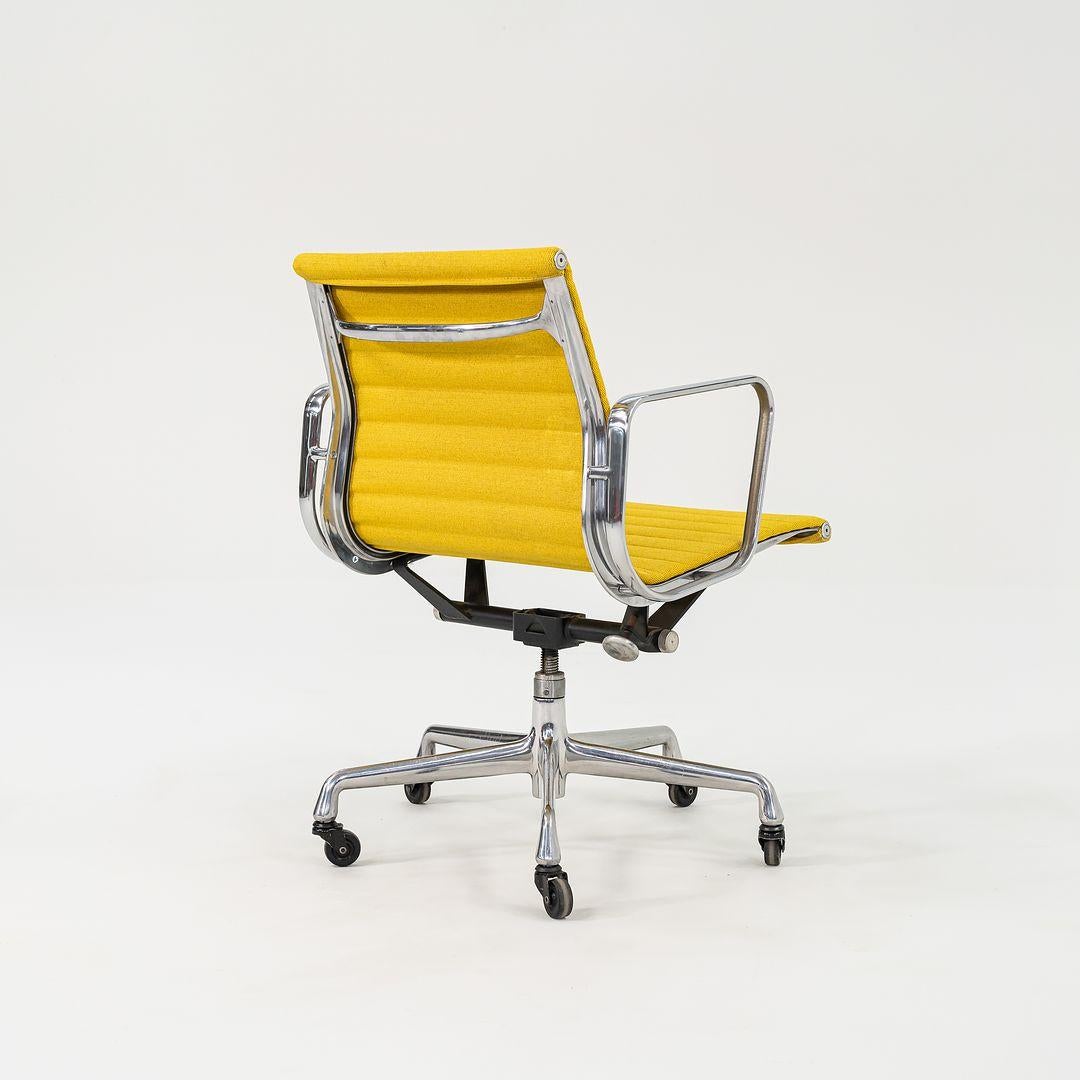 American 2010s Herman Miller Eames Aluminum Group Management Desk Chair in Yellow Fabric For Sale