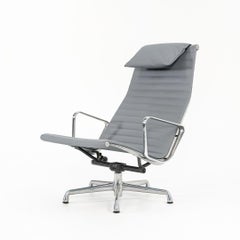 2010s Herman Miller Eames Aluminum Group Reclining Lounge Chair w/ Pillow
