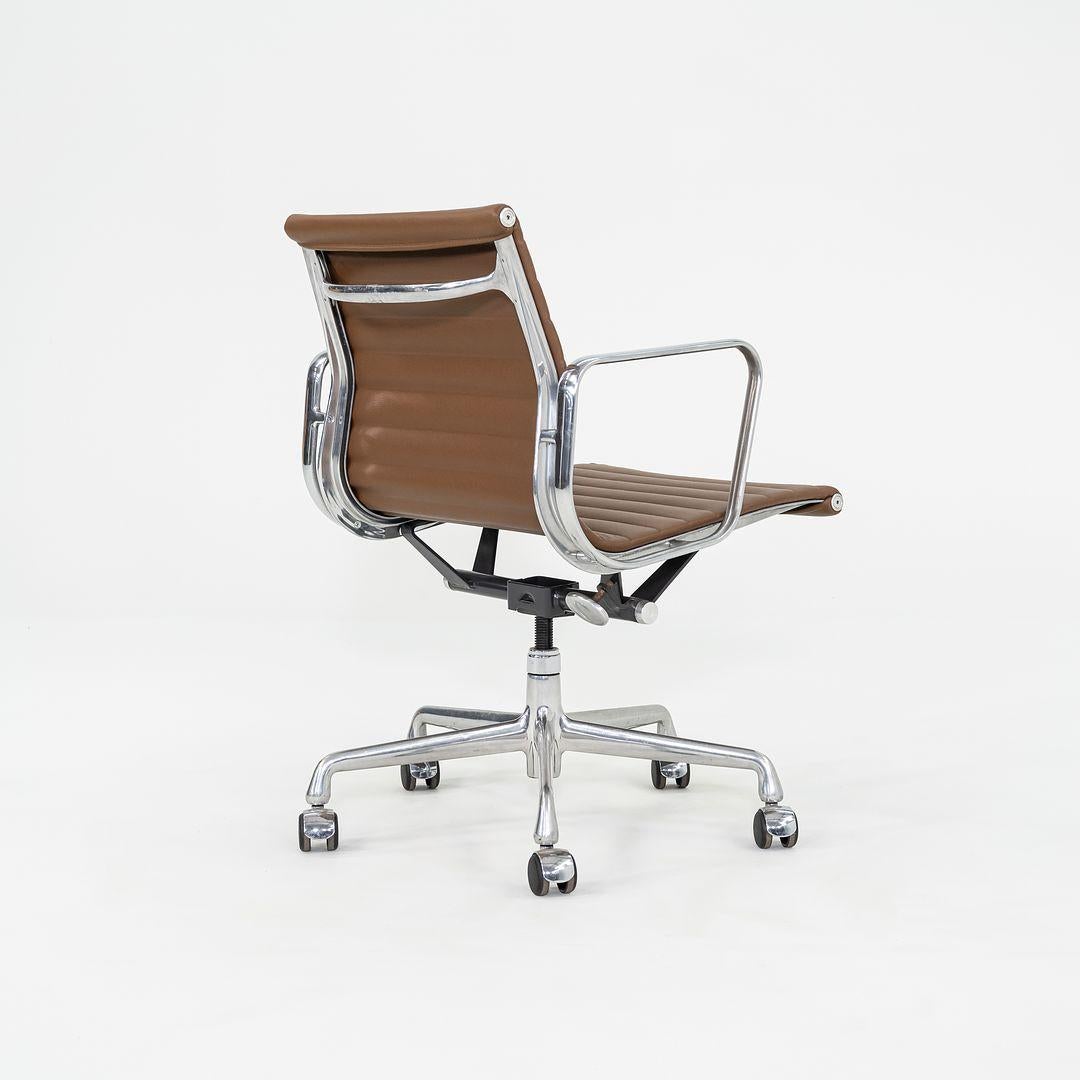 Modern 2010s Herman Miller Eames Aluminum Management Desk Chair Chocolate Brown Leather