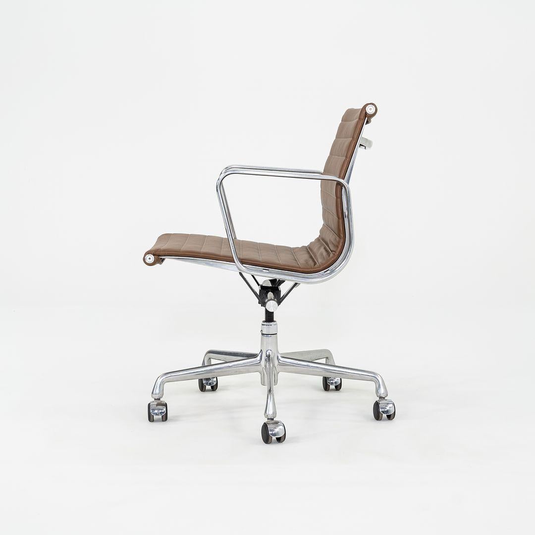 Contemporary 2010s Herman Miller Eames Aluminum Management Desk Chair Chocolate Brown Leather