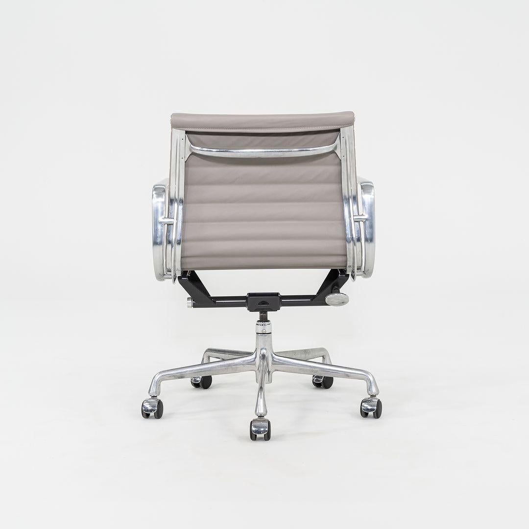 Contemporary 2010s Herman Miller Eames Aluminum Management Desk Chair Grey Leather 3x Avail For Sale