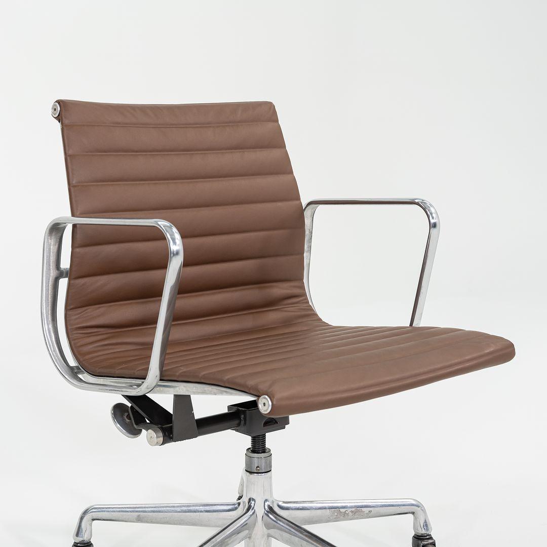 2010s Herman Miller Eames Aluminum Management Desk Chair in Brown w/ Manual Lift 5