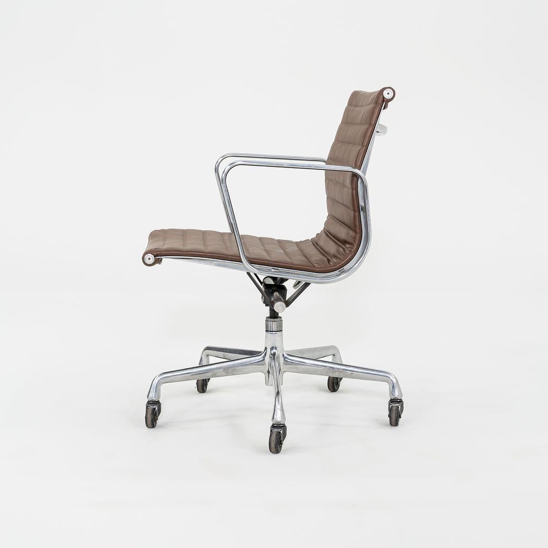 American 2010s Herman Miller Eames Aluminum Management Desk Chair in Brown w/ Manual Lift