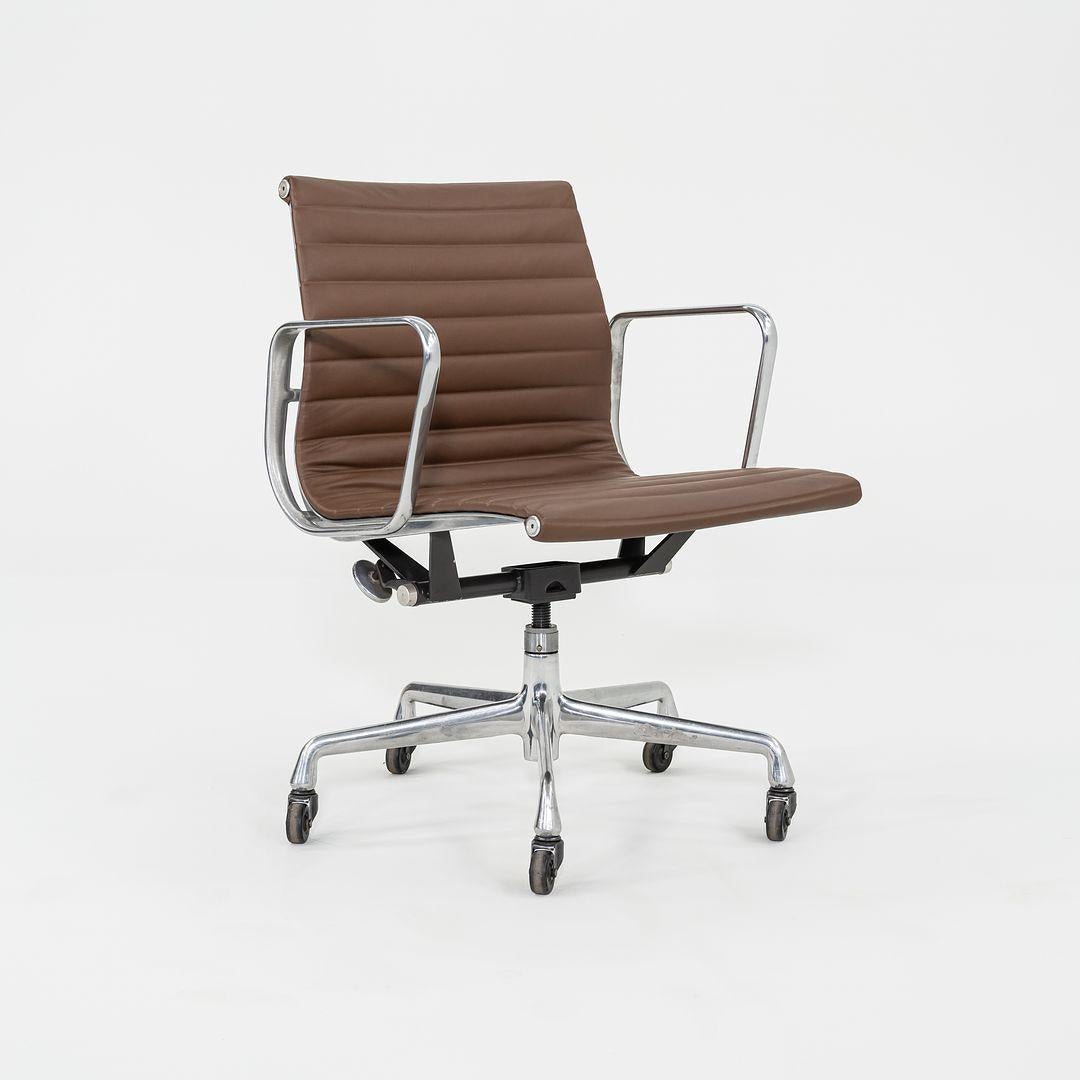 2010s Herman Miller Eames Aluminum Management Desk Chair in Brown w/ Manual Lift 2
