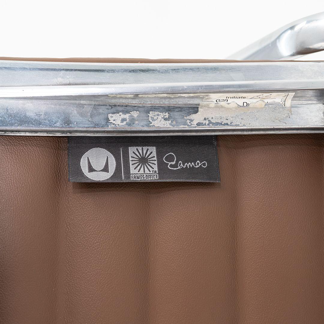 2010s Herman Miller Eames Aluminum Management Desk Chair in Brown w/ Manual Lift 3
