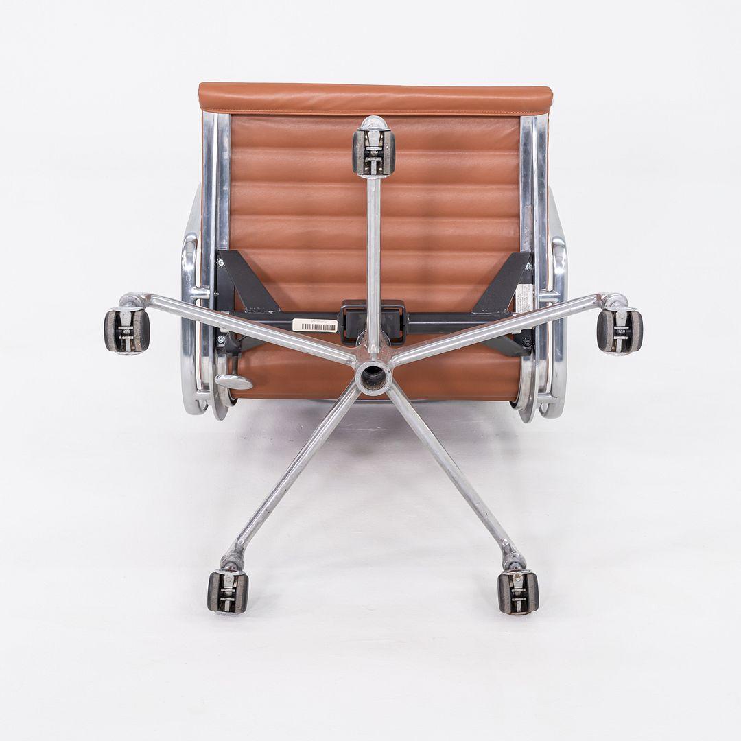 American 2010s Herman Miller Eames Aluminum Management Desk Chair in Cognac Leather For Sale