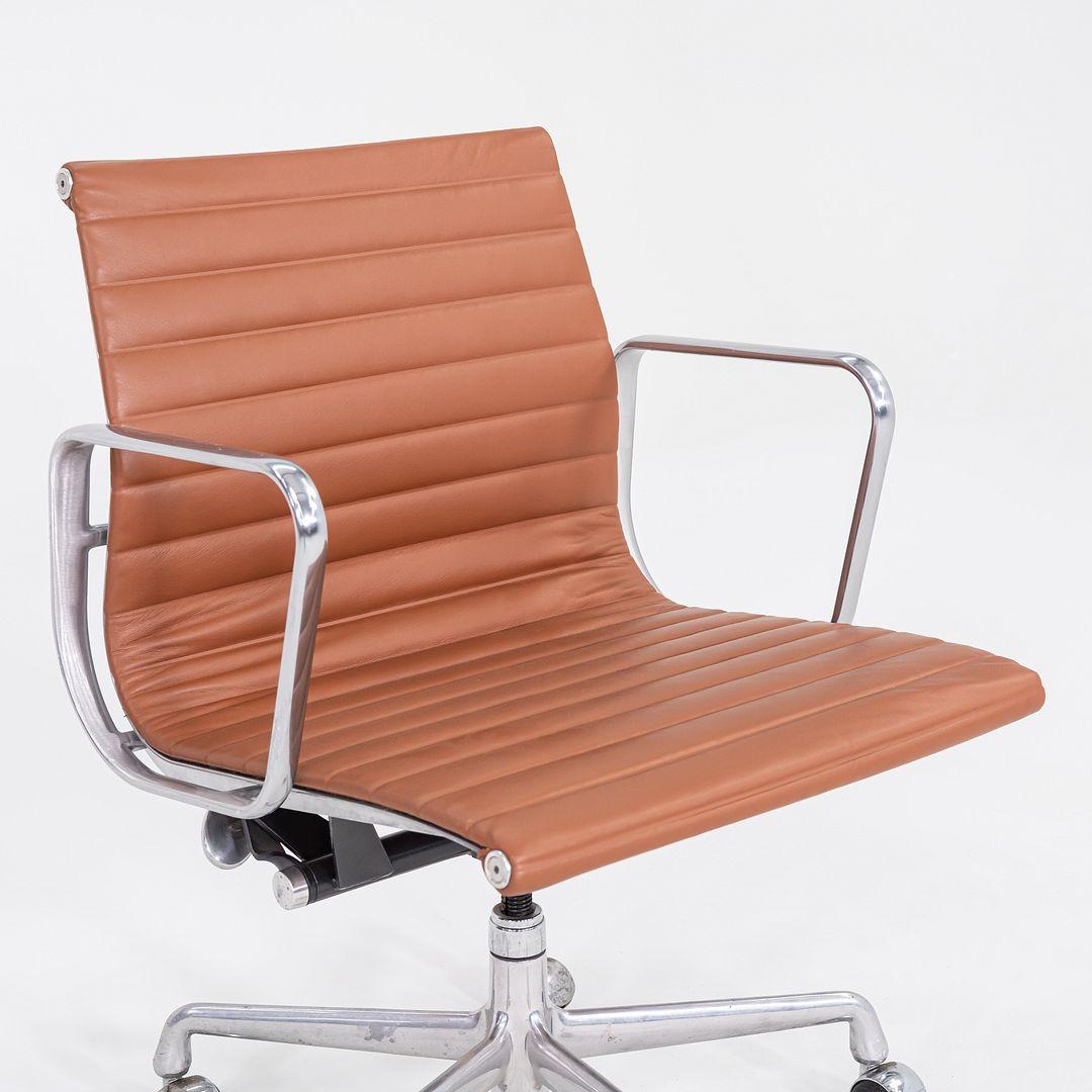 2010s Herman Miller Eames Aluminum Management Desk Chair in Cognac Leather For Sale 1