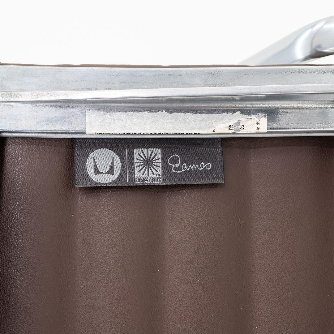 2010s Herman Miller Eames Aluminum Management Desk Chair in Dark Brown Leather 4