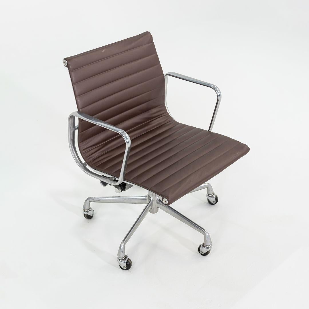 2010s Herman Miller Eames Aluminum Management Desk Chair in Dark Brown Leather 6