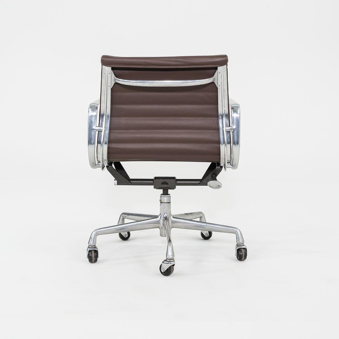 2010s Herman Miller Eames Aluminum Management Desk Chair in Dark Brown Leather 1