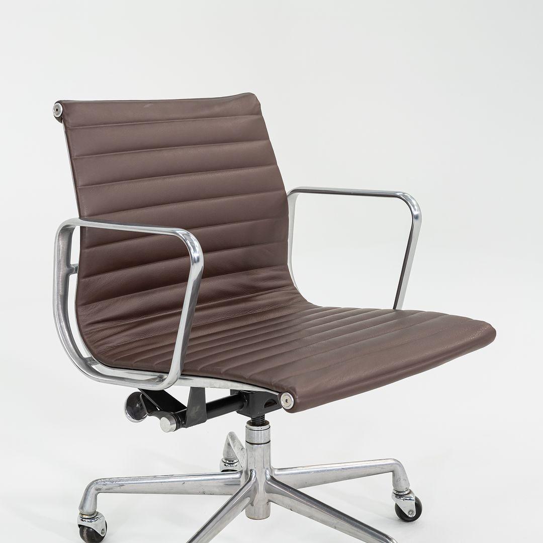 2010s Herman Miller Eames Aluminum Management Desk Chair in Dark Brown Leather 3