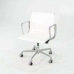 2010s Herman Miller Eames Aluminum Management Desk Chair Light White Naugahyde