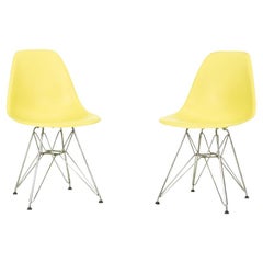 2010s Herman Miller Eames DSR Dining Chairs in Yellow Plastic with Eiffel Base