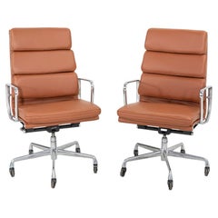 2010s Herman Miller Eames Soft Pad Executive Desk Chair in Cognac Leather