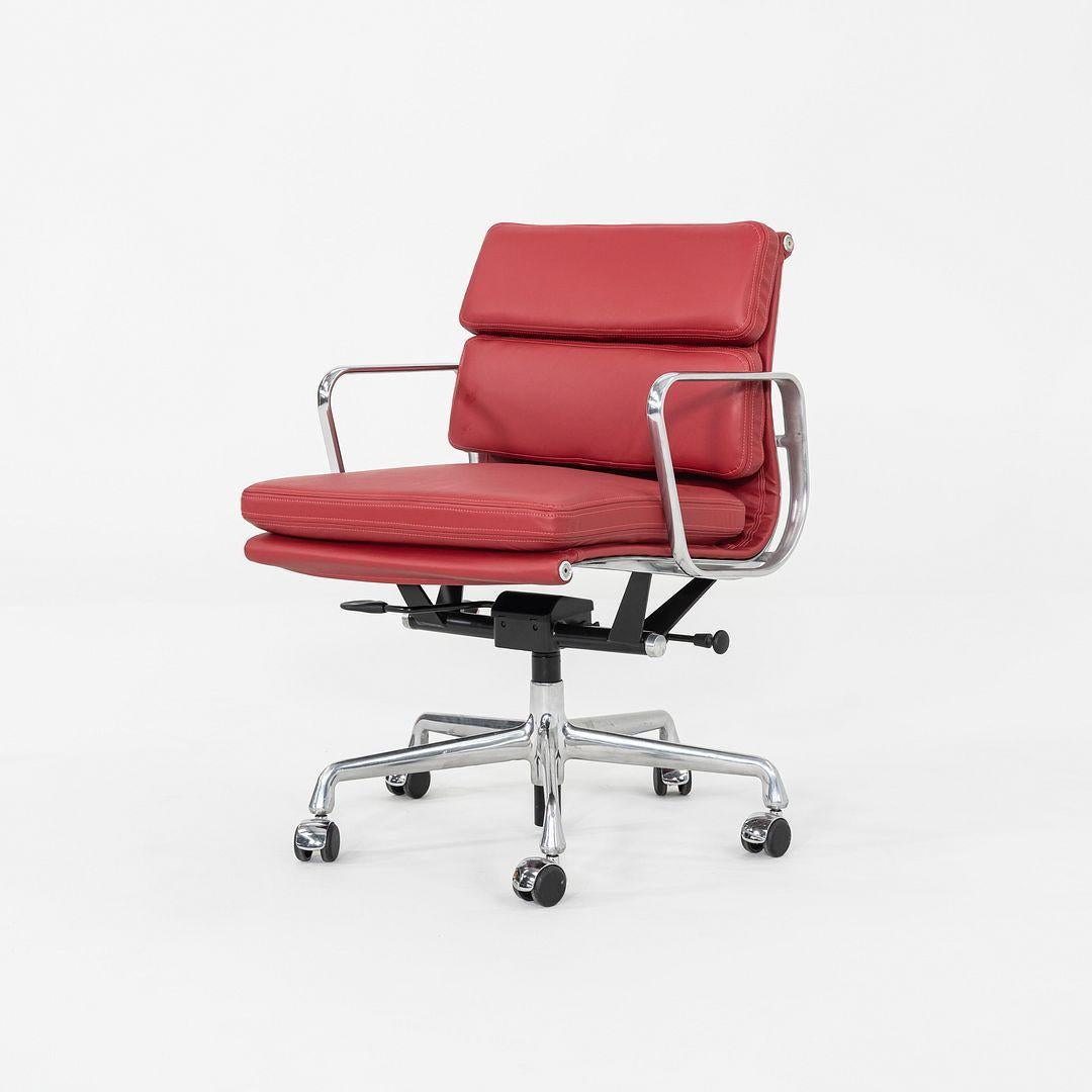 Contemporary 2010s Herman Miller Eames Soft Pad Management Desk Chair in Red Leather For Sale
