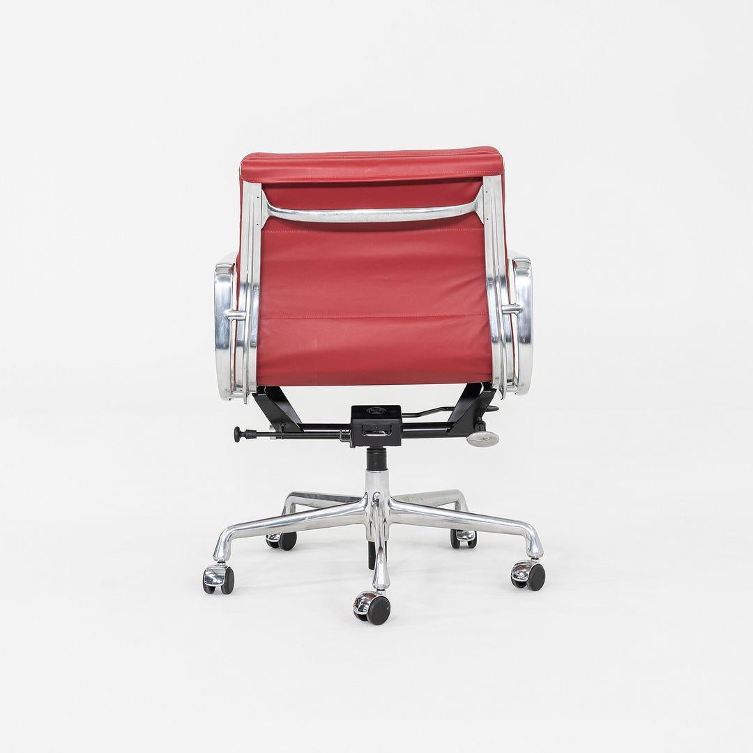 2010s Herman Miller Eames Soft Pad Management Desk Chair in Red Leather For Sale 1