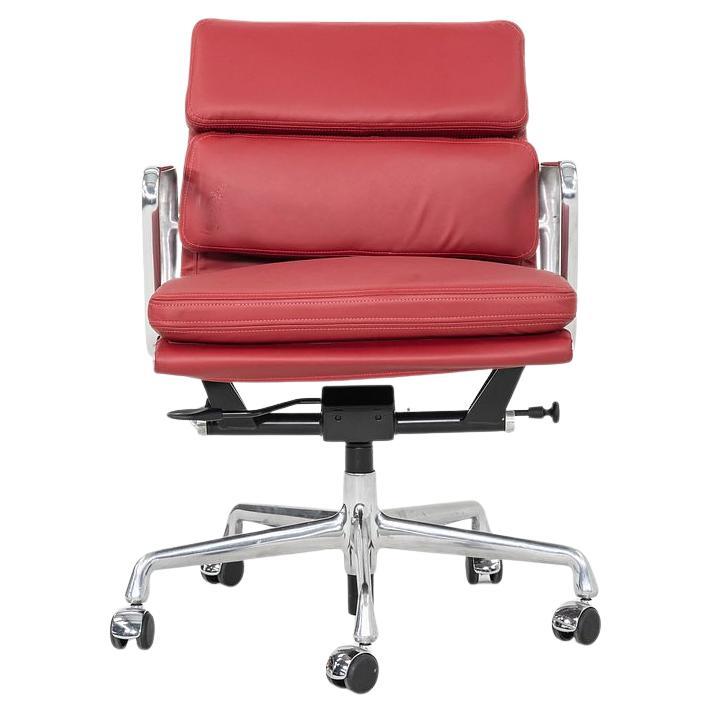 2010s Herman Miller Eames Soft Pad Management Desk Chair in Red Leather For Sale
