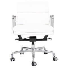 2010s Herman Miller Eames Soft Pad Management Desk Chair in White Leather