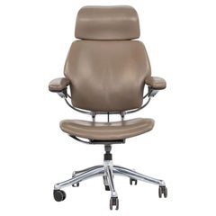 2010s Humanscale Freedom Executive Desk Chair in Leather and Polished Aluminum