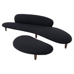 2010s Isamu Noguchi for Vitra Cloud Freeform Sofa and Ottoman in Fabric