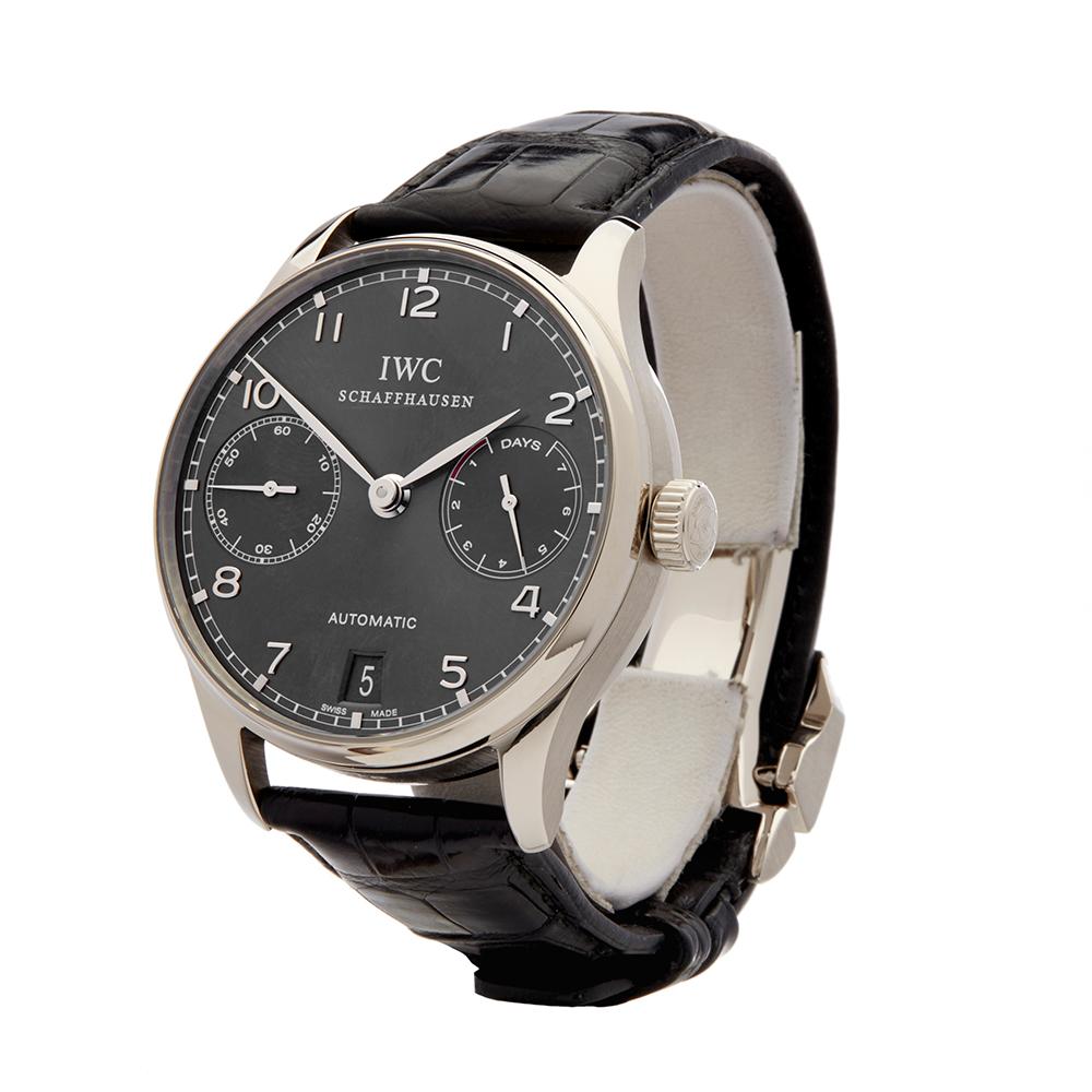Men's 2010s IWC Portuguese 7 Day Stainless Steel IW500106 Wristwatch