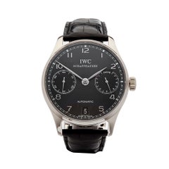 2010s IWC Portuguese 7 Day Stainless Steel IW500106 Wristwatch
