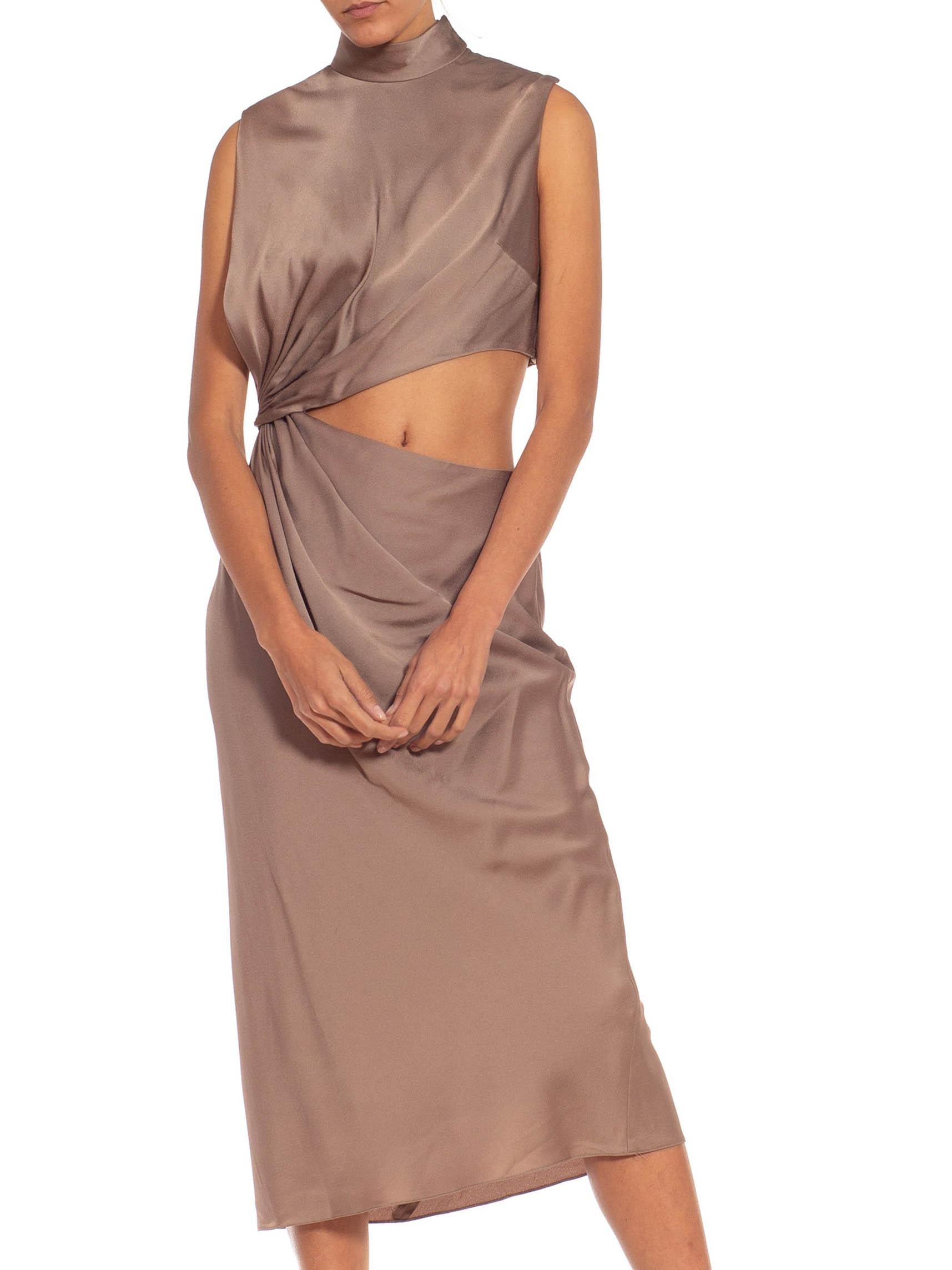 Brown 2010S JASON WU Grey Silk Fully Lined Dress For Sale